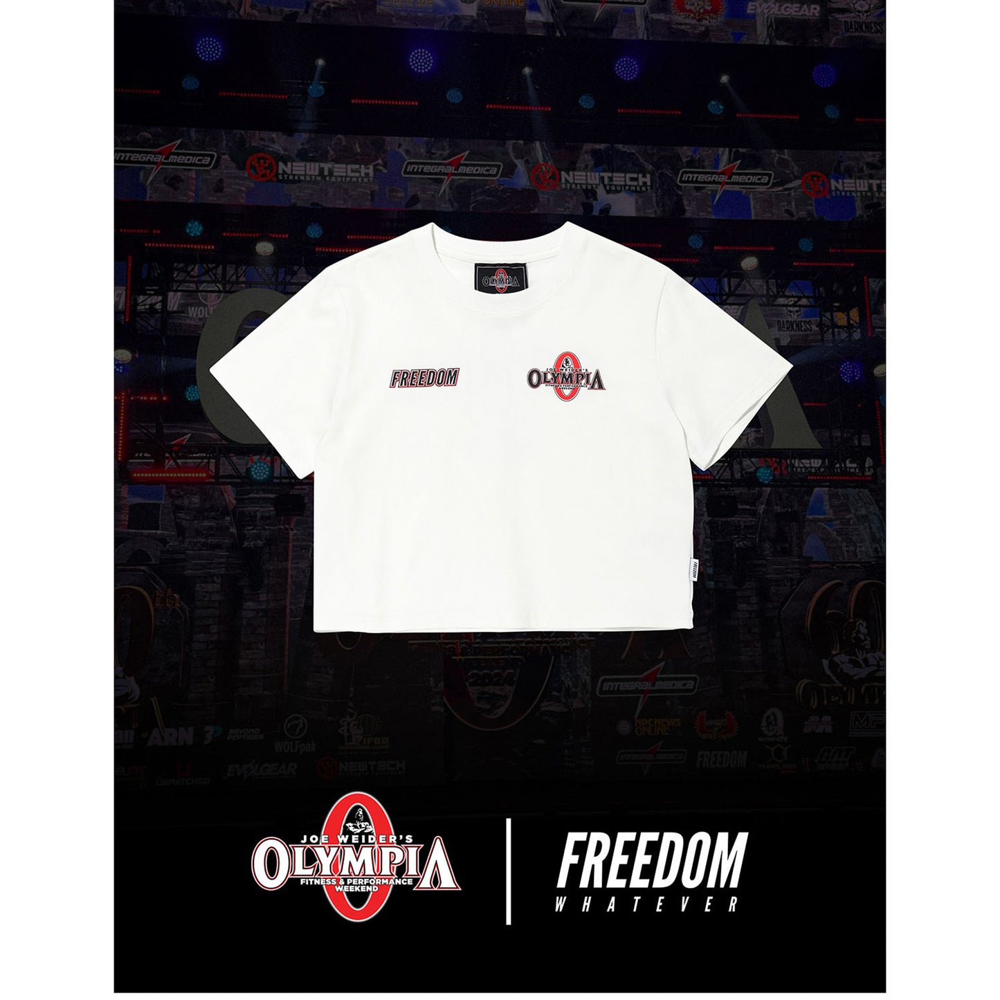 Womens Olympia Small Logo Crop T-Shirts (White)