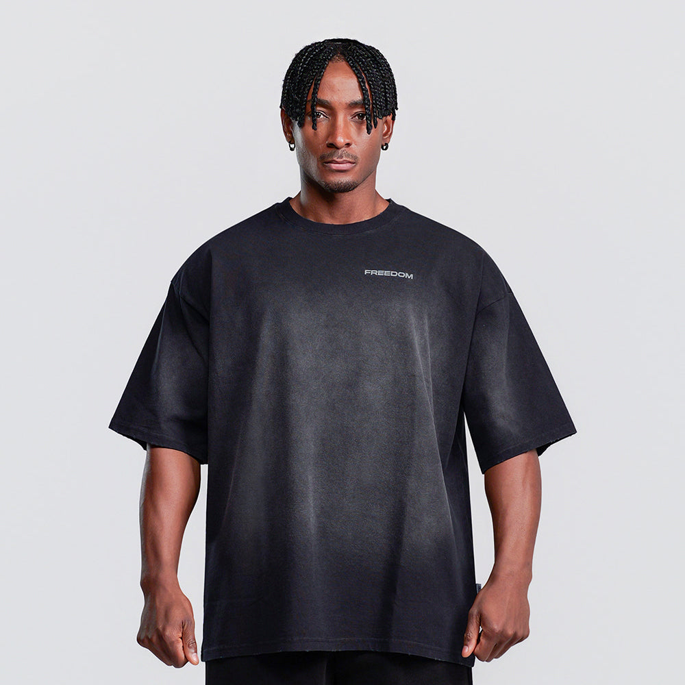 Small Logo Pigment Washed T-shirt (Black)