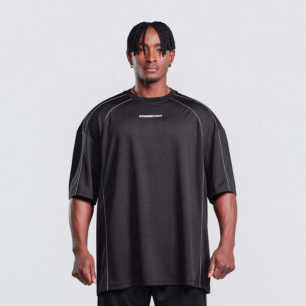 Air Mesh Split T-shirt (Black)