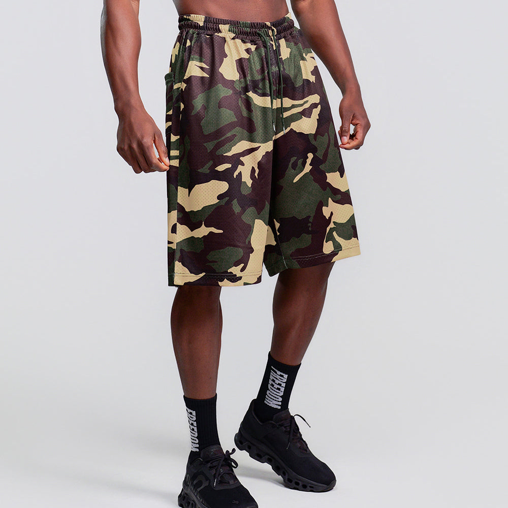Basic Mesh Bermuda Shorts (Light Camo)