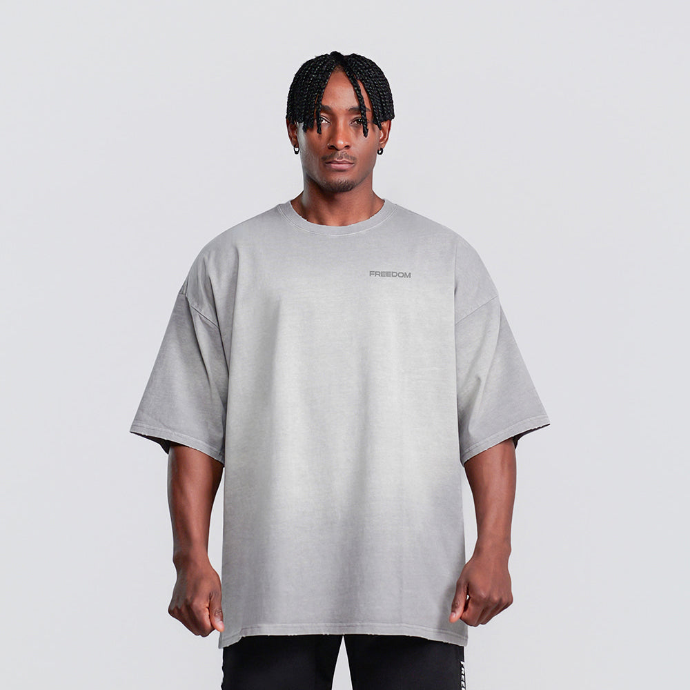 Small Logo Pigment Washed T-shirt (Gray)