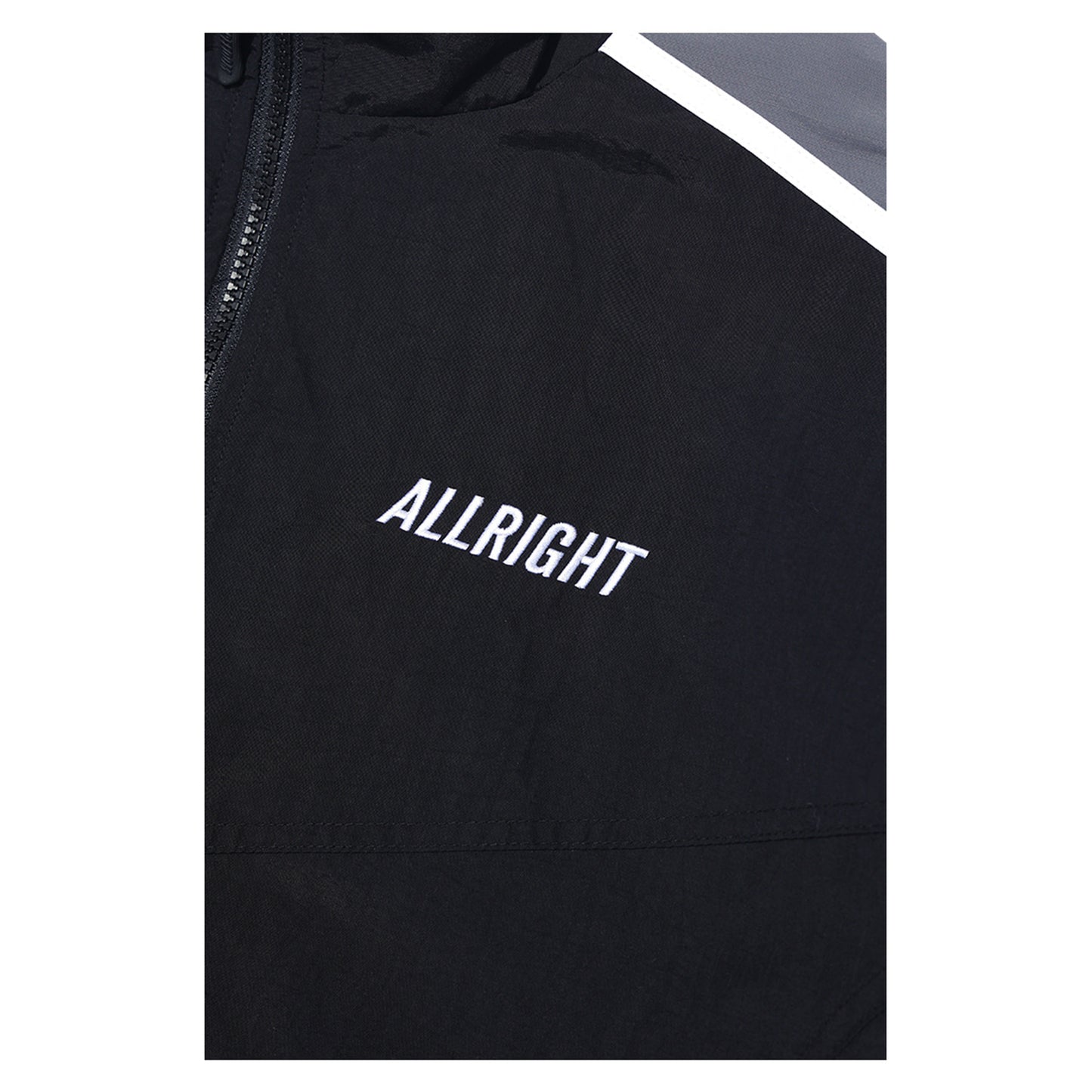 ALLRIGHT Sideline Windbreaker Jacket (Black/Gray)