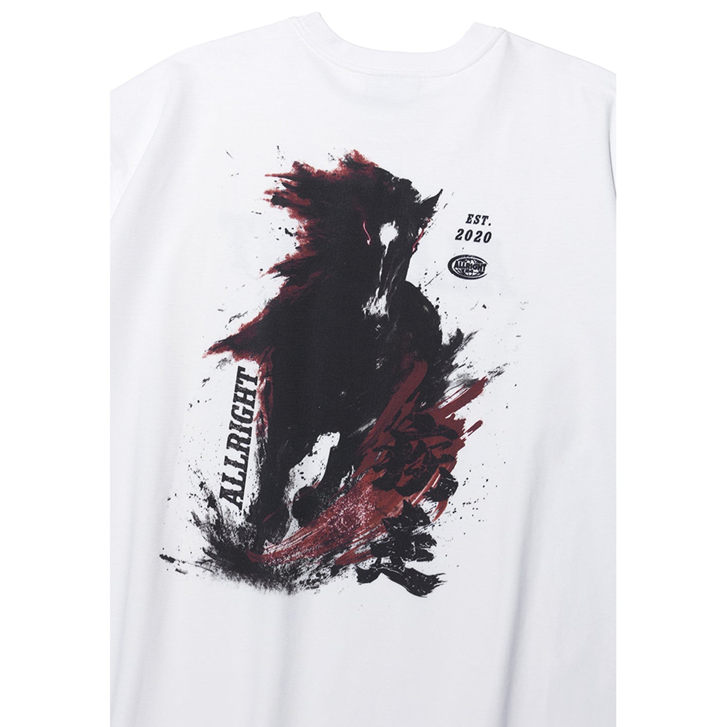 ALLRIGHT Red Horse Overfit T-Shirt (White)