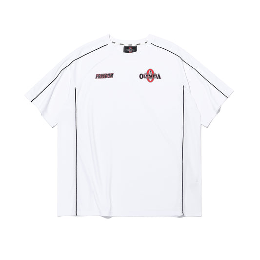 Olympia Line Panel Short Sleeve T-Shirt (White)