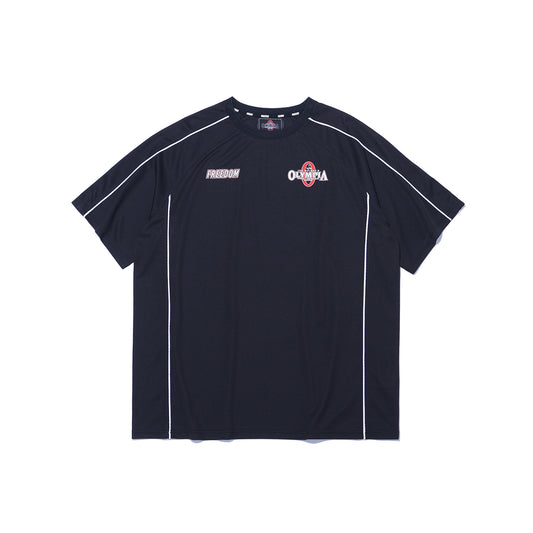 Olympia Line Panel Short Sleeve T-Shirt (Black)