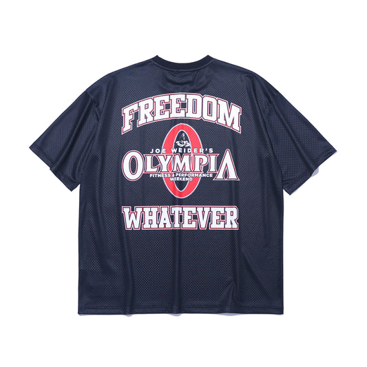 Olympia Small Logo All Mesh Short Sleeve T-Shirt (Black)