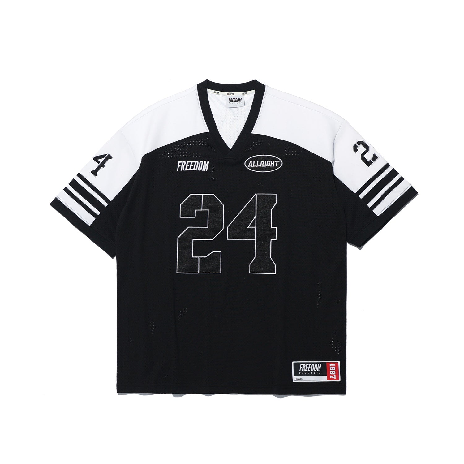 ALLRIGHT 24 Globe Mesh Rugby Jersey (Black/White) – Freedom Whatever HK