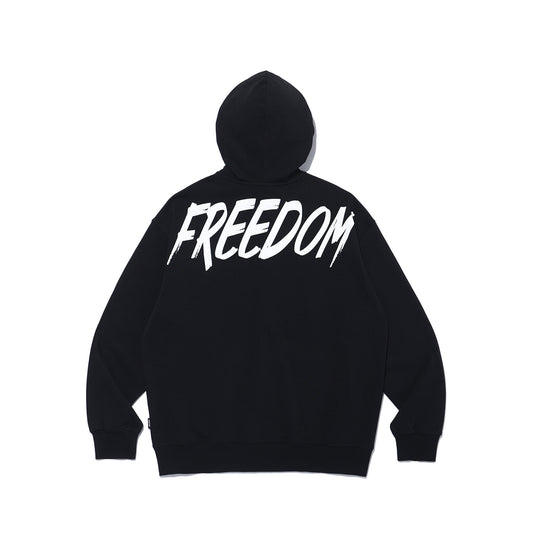 Back Print Hooded Zip-up (Black/White)