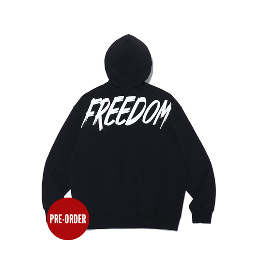 Back Print Hooded Zip-up (Black/White)