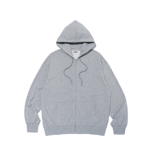Back Print Hooded Zip-up (Gray)