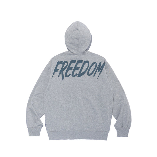 Back Print Hooded Zip-up (Gray)