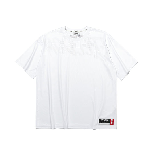 Mesh Overfit Back Printing T-Shirts (White)