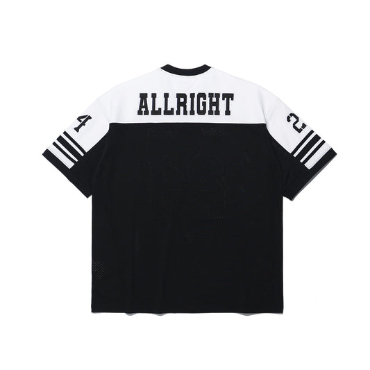 ALLRIGHT 24 Globe Mesh Rugby Jersey (Black/White)