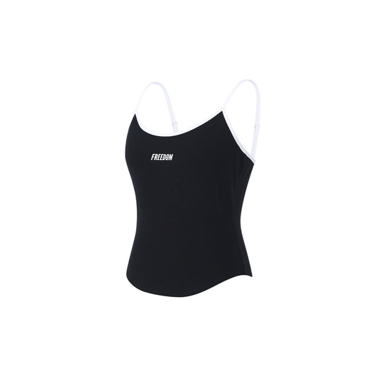 Small Logo Two-in-One Color Block Tank Top (Black)