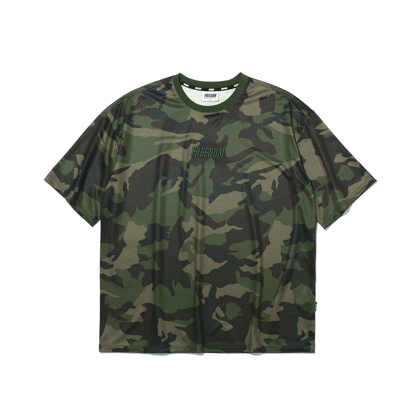 Freedom Logo Mesh Oversized T-shirt (Deep Camo)