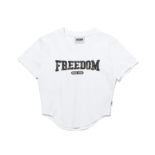 Freedom Camo Logo Crop T-shirt (White)
