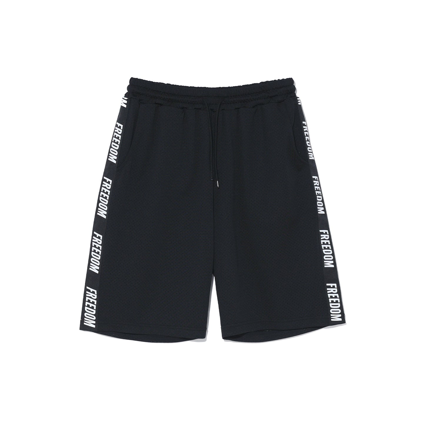 Entire Mesh Lettering Bermuda Shorts (Black)