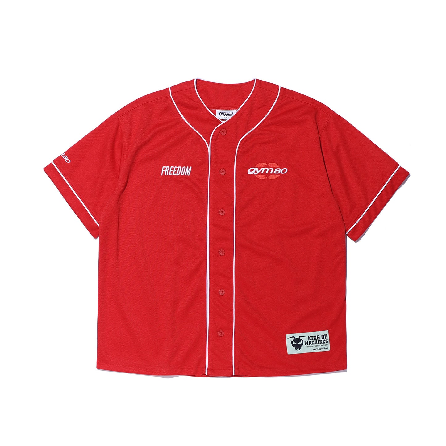 GYM80 Airmesh Baseball Jersey (Deep Red)