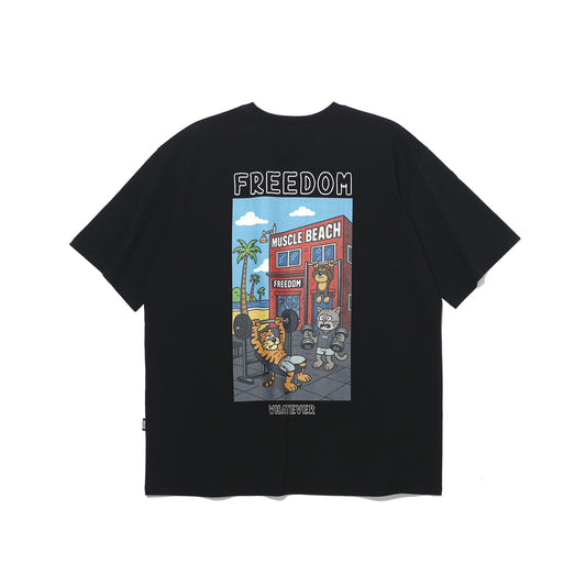 Animal Muscle Beach Graphic T-shirt (Black)