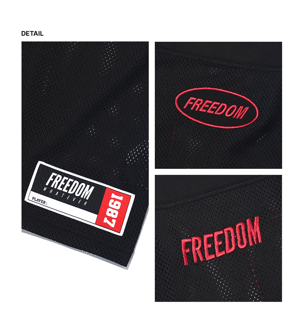 Freedom Mesh Rugby Jersey (Black/Red)