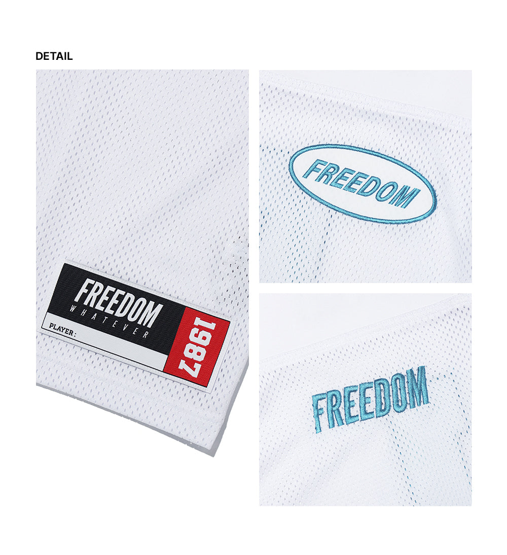 Freedom Mesh Rugby Jersey (White/Sky Blue)