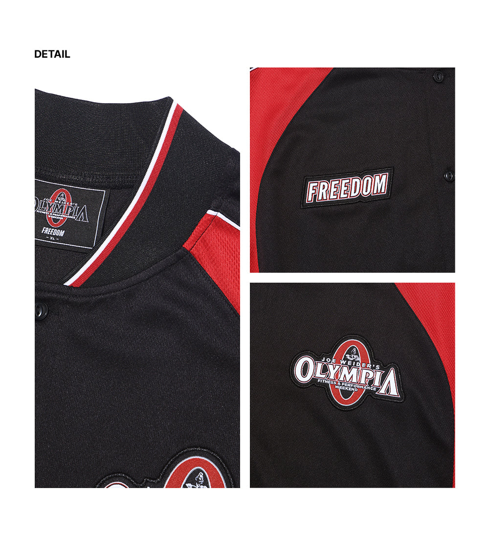 Olympia Panel Baseball Jersey (Black)