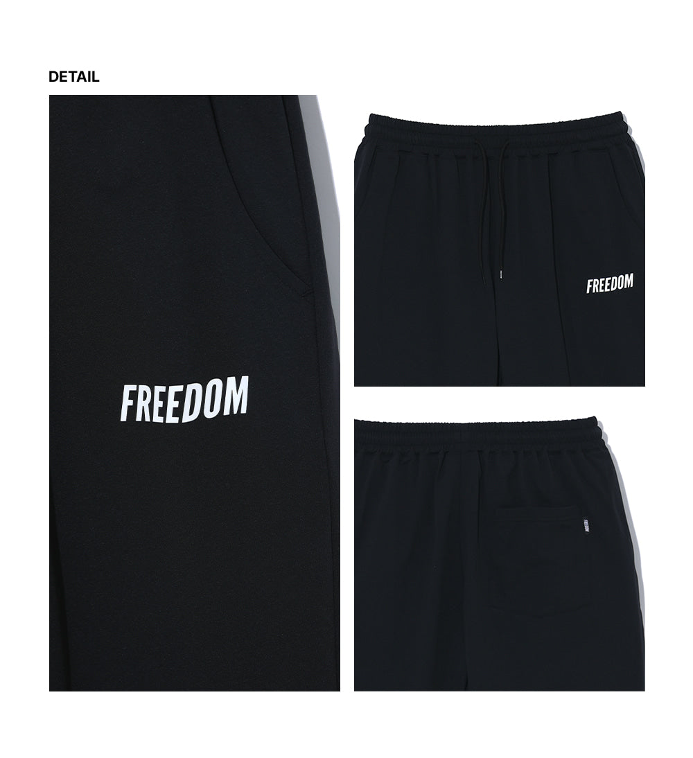 Essential Elastic Waist Wide Pants (Black)
