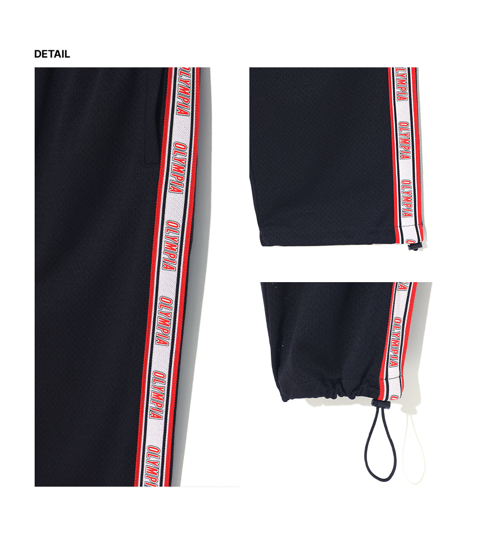 Olympia Lettering Entire Mesh Pants (Black)