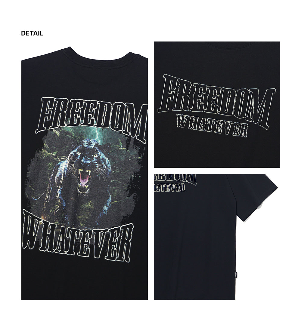 Panther Print T-shirt (Black)