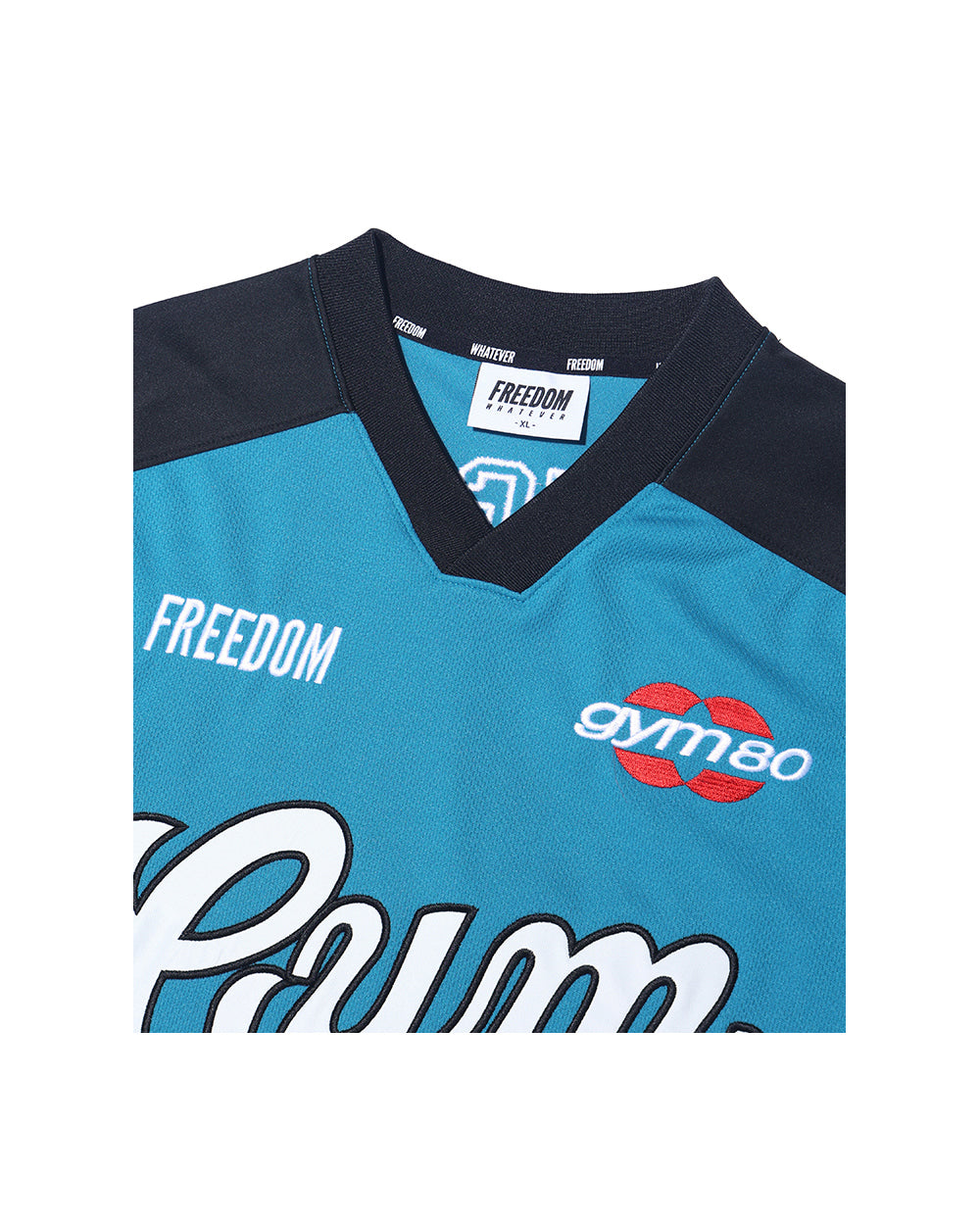 GYM80 Retro Long Sleeve Hockey Jersey (Blue)