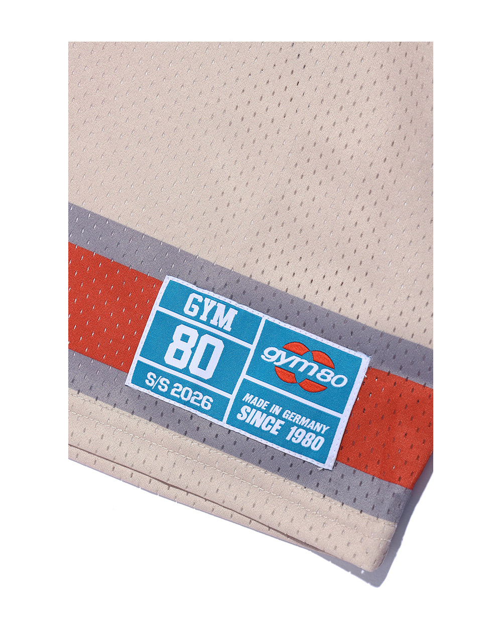 GYM80 Women's Retro Crop Rugby Jersey (Beige)