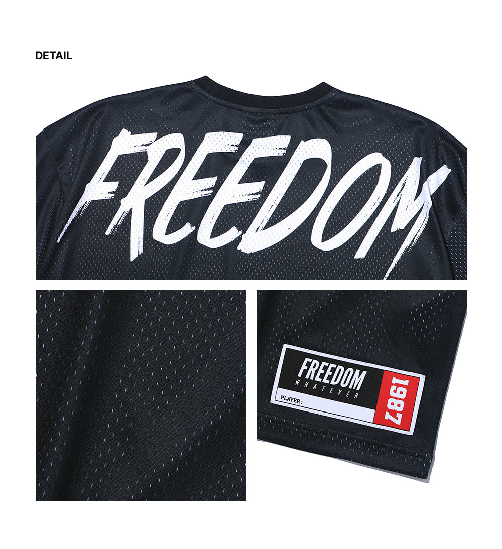 Mesh Overfit Back Printing T-Shirts (Black)