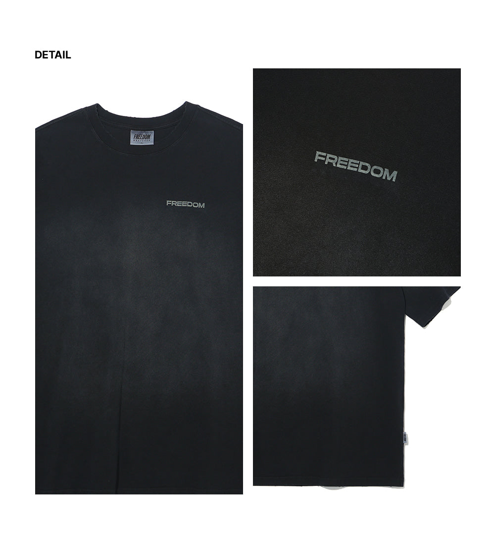 Small Logo Pigment Washed T-shirt (Black)