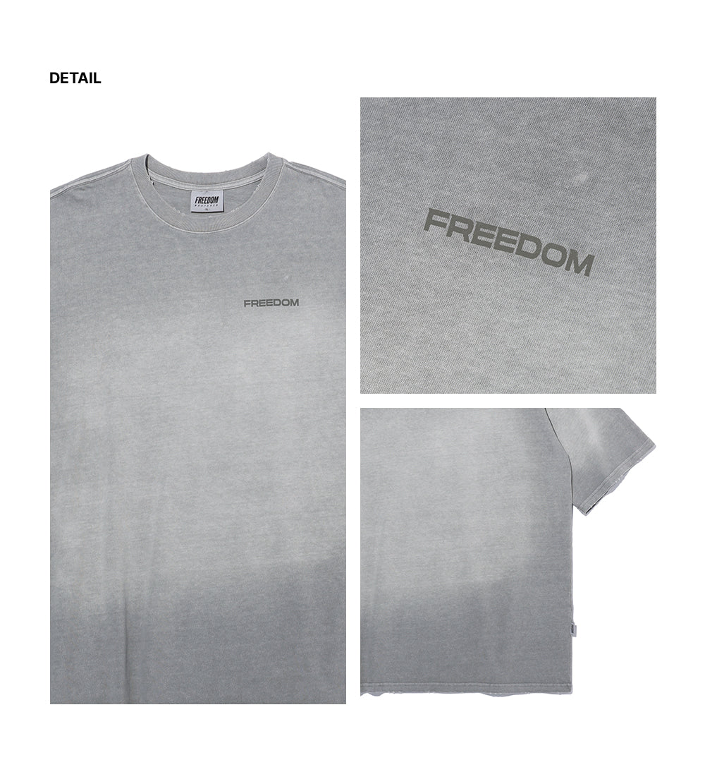 Small Logo Pigment Washed T-shirt (Gray)