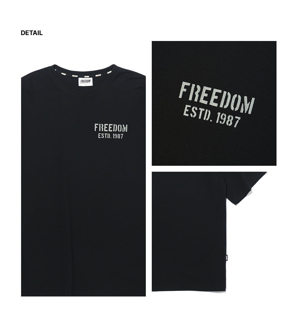 1987 Waffle Oversized T-shirt (Black)