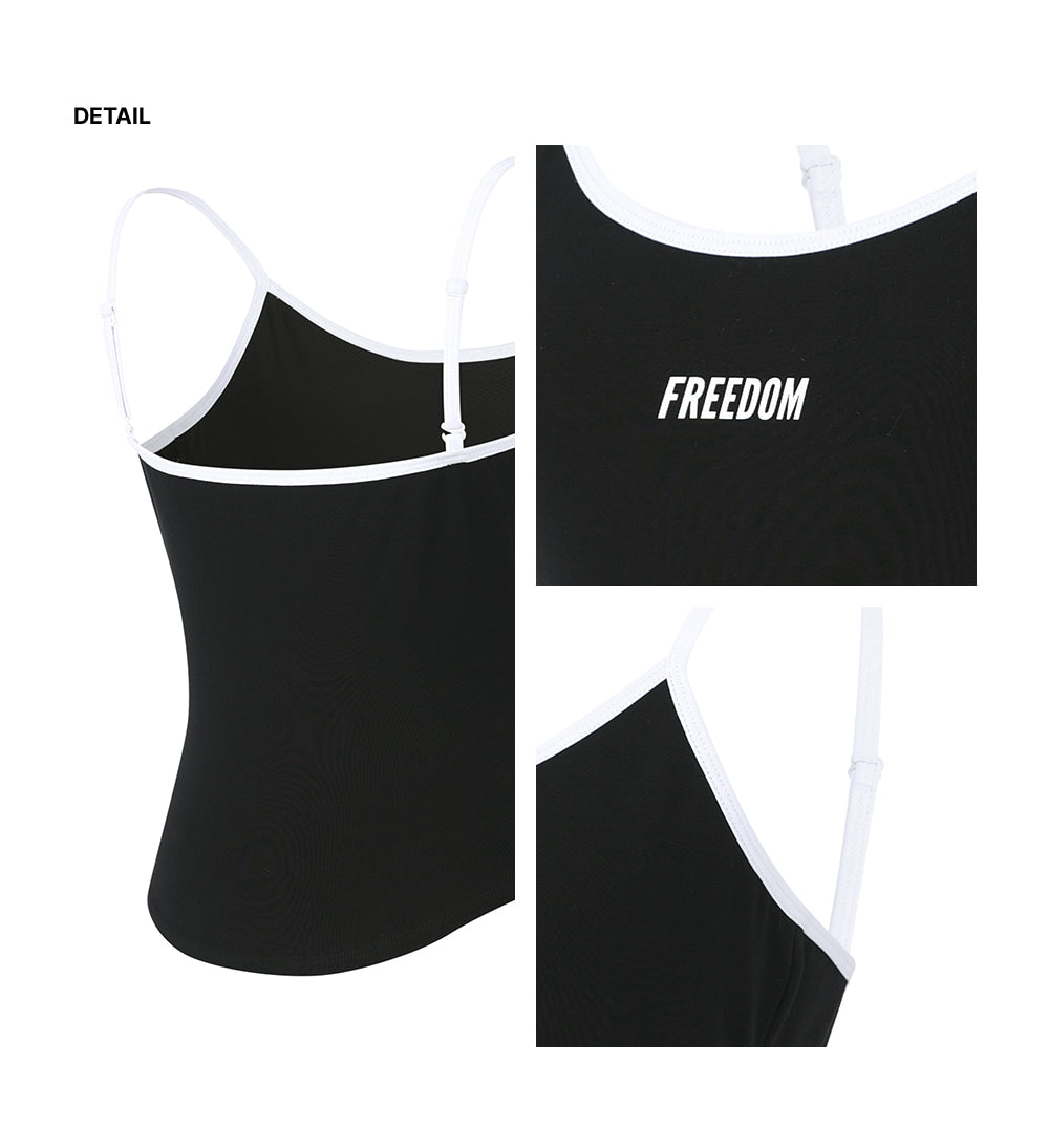 Small Logo Two-in-One Color Block Tank Top (Black)