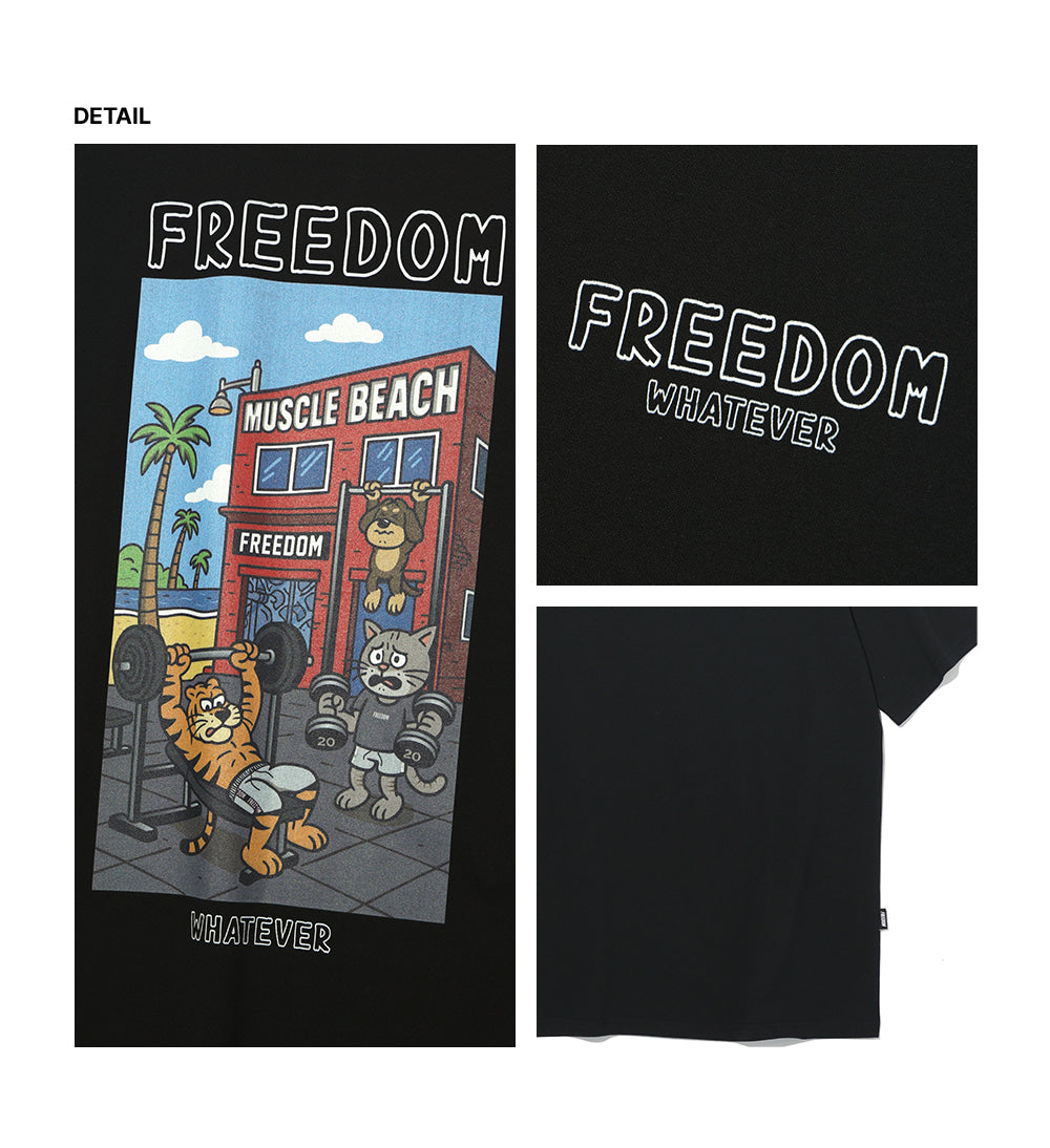 Animal Muscle Beach Graphic T-shirt (Black)