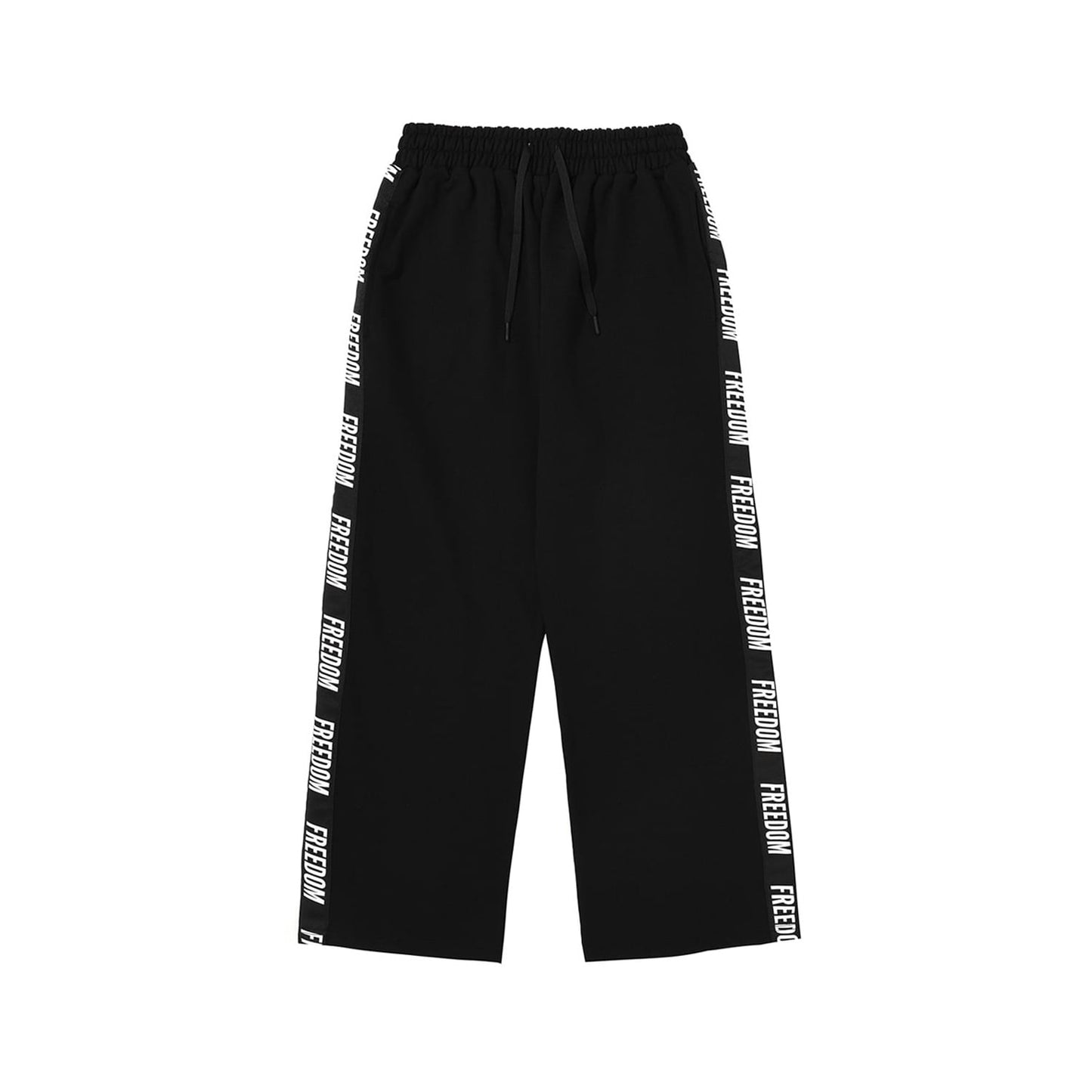 FREEDOM Lettering Cotton Pants (Black)