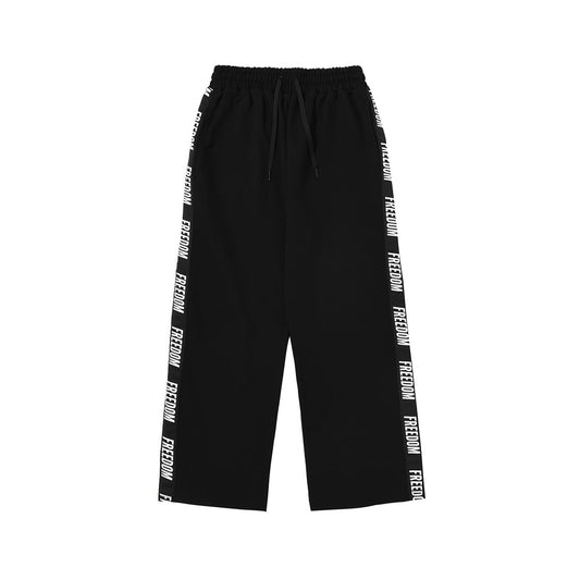FREEDOM Lettering Cotton Pants (Black)