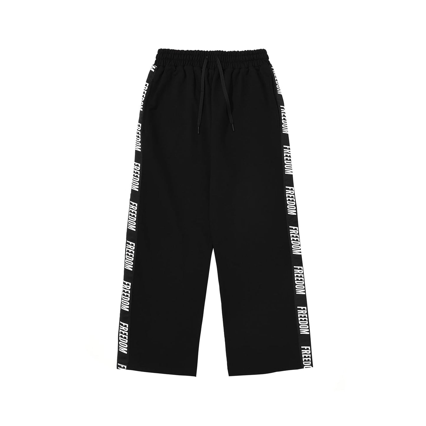 FREEDOM Lettering Cotton Pants (Black)