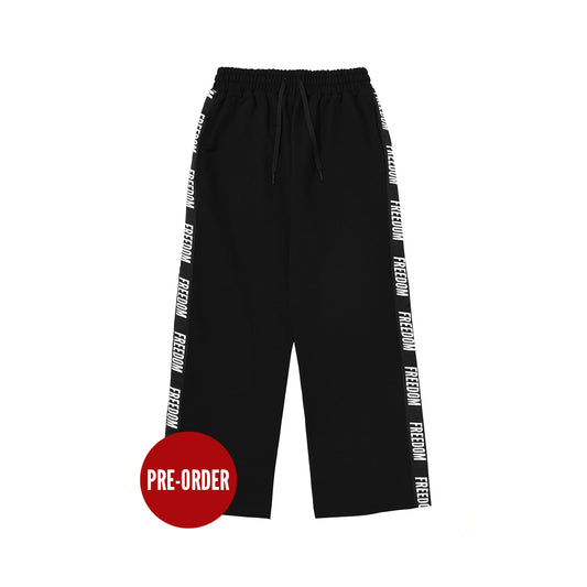 FREEDOM Lettering Cotton Pants (Black)