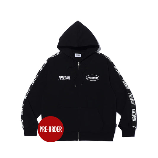 FREEDOM Lettering Hood Zip-up (Black)