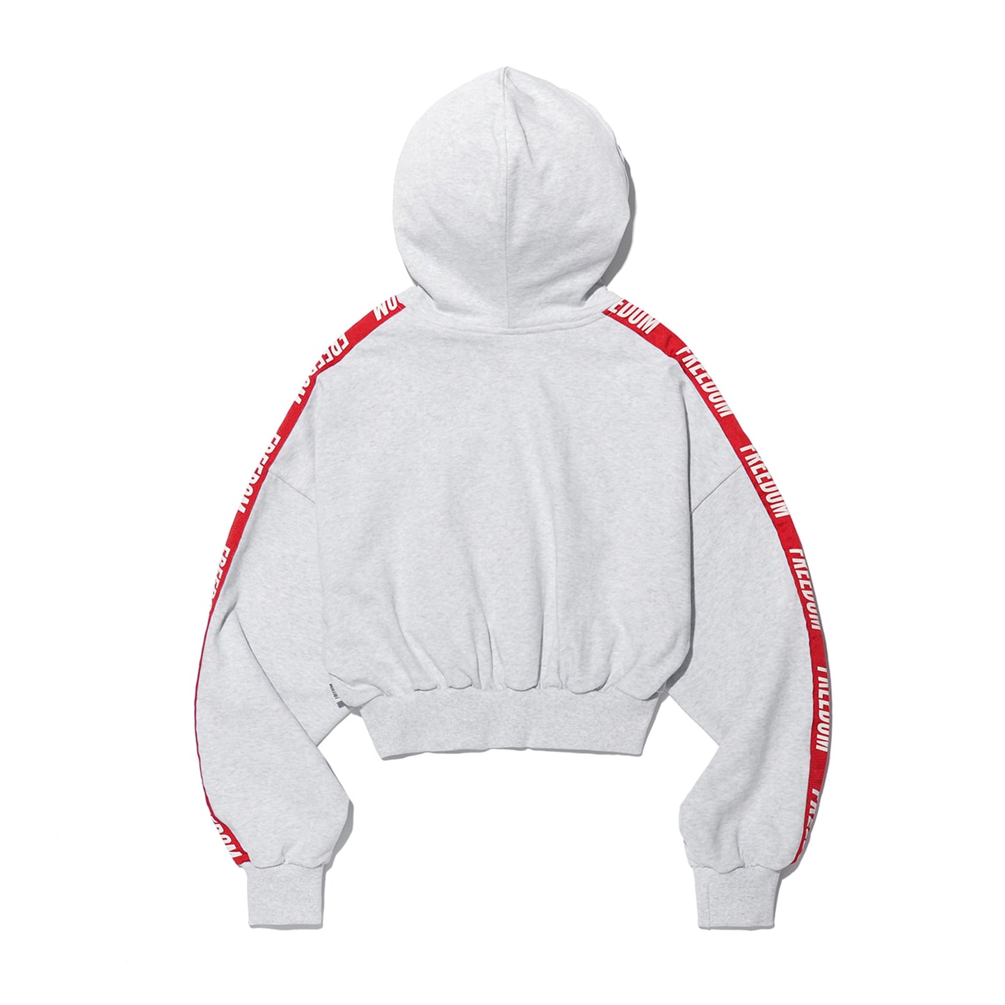 FREEDOM Women's Cropped Lettering Hooded Zip-up (Melange)