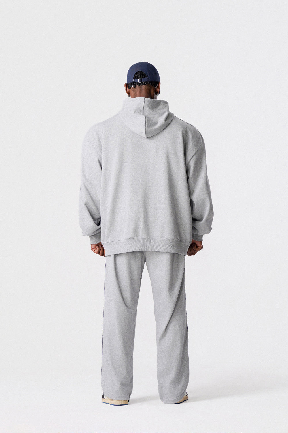 FREEDOM Lettering Cotton Pants (Gray)