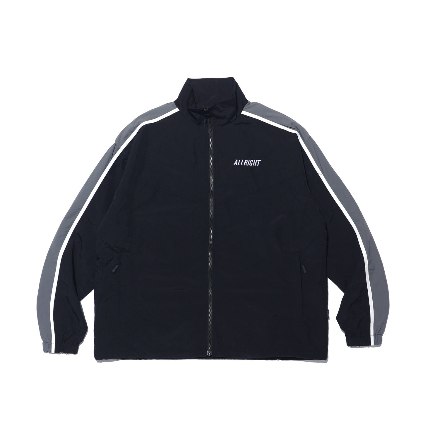 ALLRIGHT Sideline Windbreaker Jacket (Black/Gray)