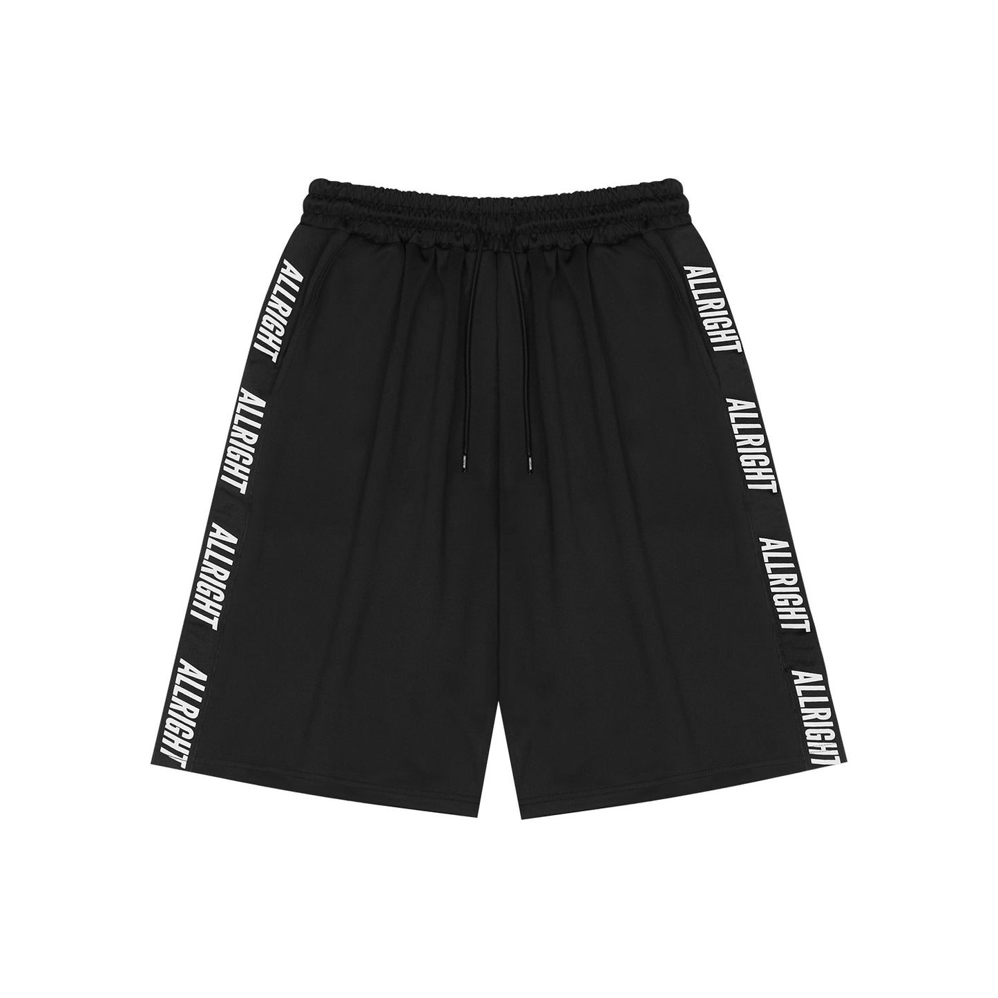 ALLRIGHT Lettering Bermuda Shorts (Black/White)