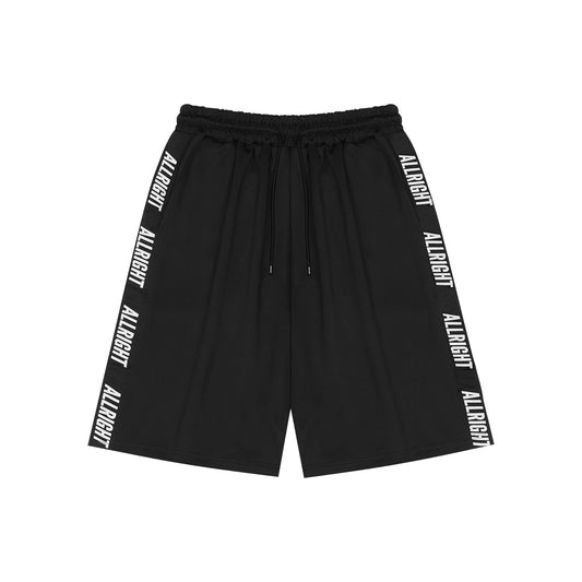 ALLRIGHT Lettering Bermuda Shorts (Black/White)