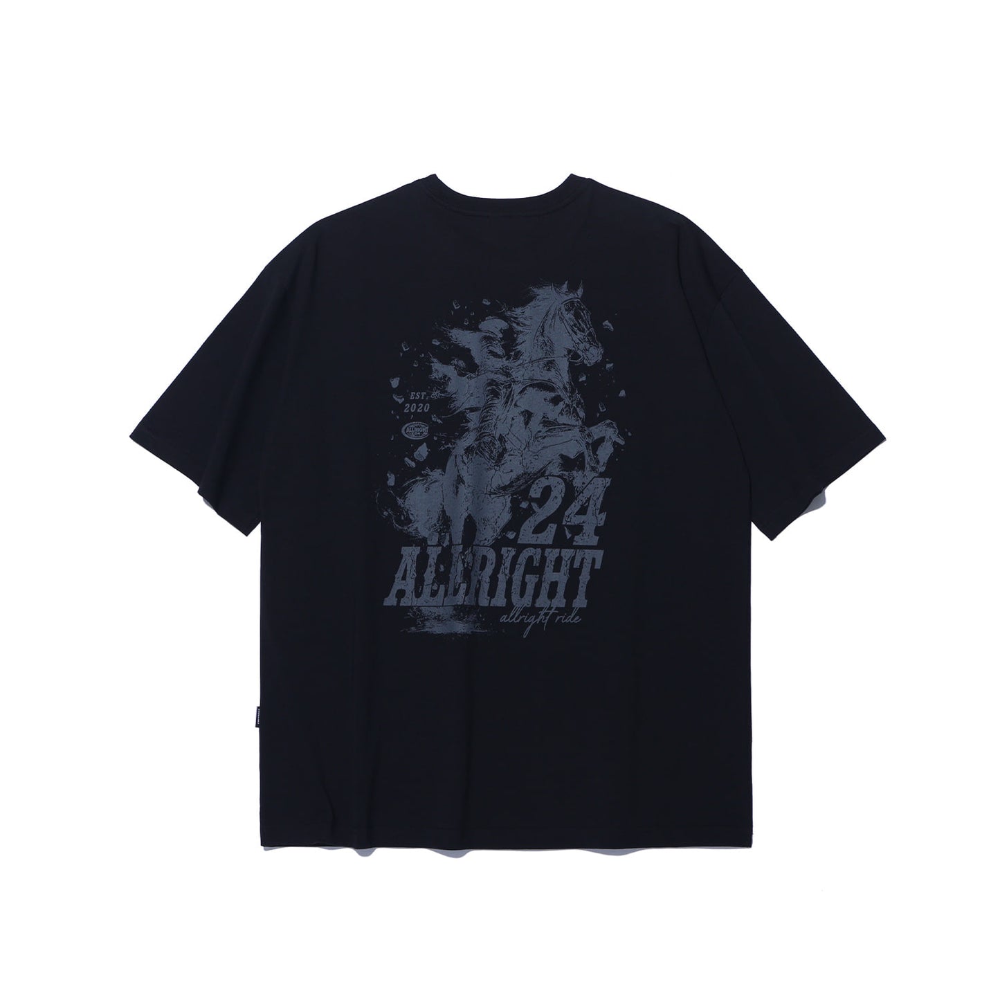 ALLRIGHT Black Horse Overfit T-Shirt (Black)