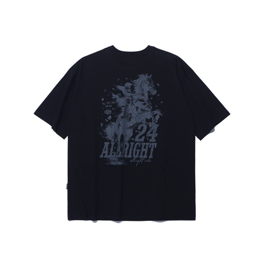 ALLRIGHT Black Horse Overfit T-Shirt (Black)