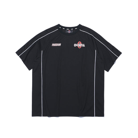 Olympia Line Panel Short Sleeve T-Shirt (Black)